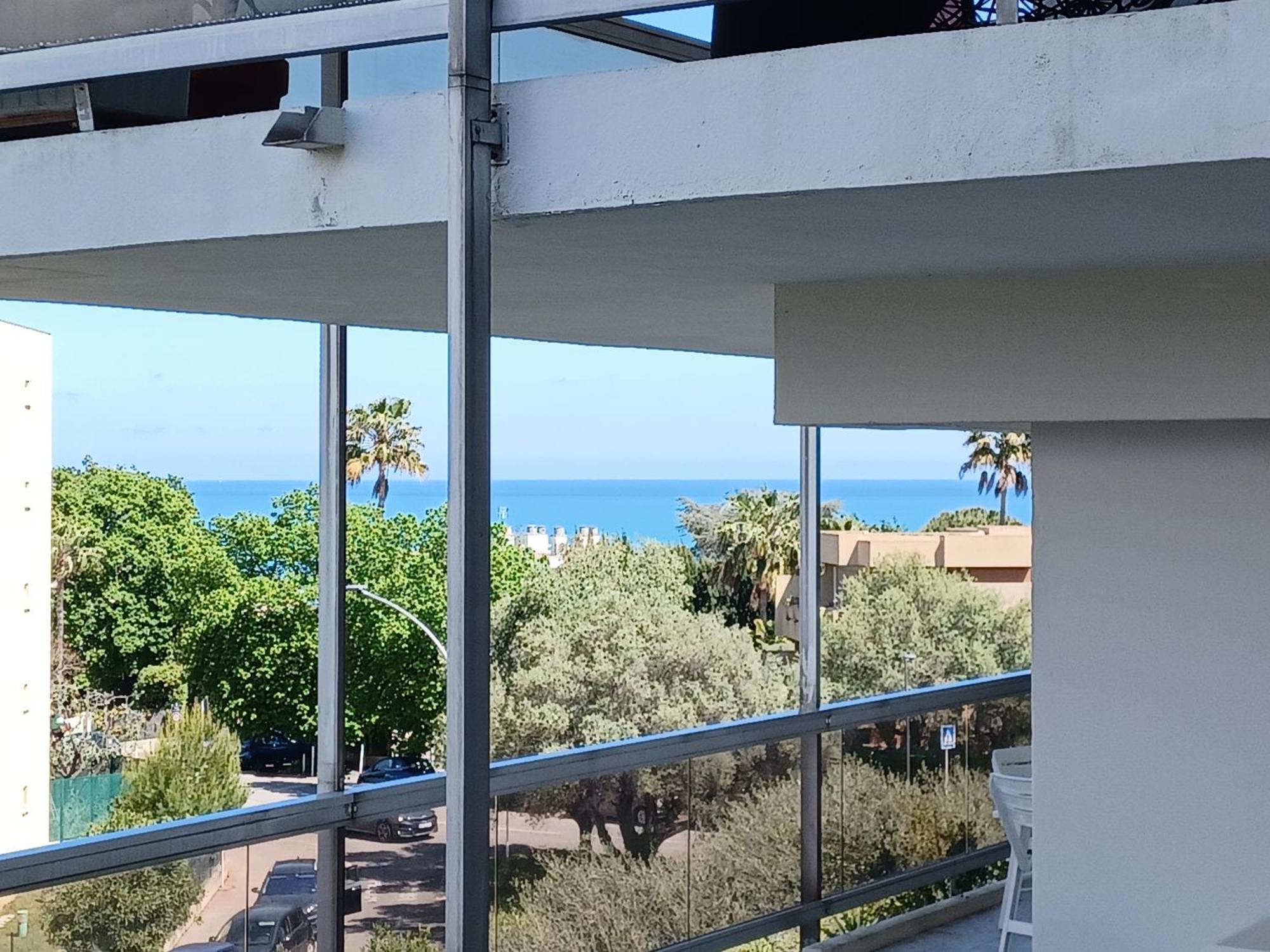 Juan Les Pins Tanit Studio Climatise Vue Sur Mer Piscine Antibes Bagian luar foto